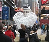 10-foot ice sculpture in Times Square