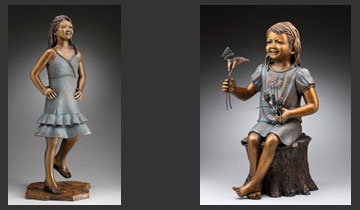 Anita Watts figurative bronze sculpture commissions