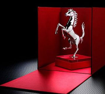 Ferrari Prancing Horsse Sculpture in Silver