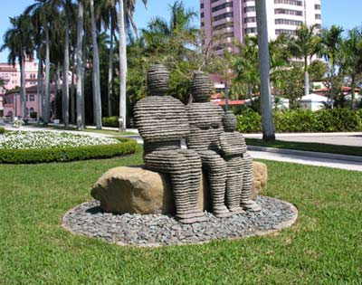 The Family stone sculpture by Boaz Vaadia