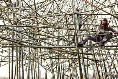 Doug and Mike Starn Rooftop Sculpture Big Bambú