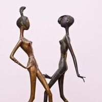 ..BLACK AND WHITE BEAUTIES 2002.year.bronza.102 x 58 x 38 sm by Zakir Ahmedov - search and link Sculpture with SculptSite.com