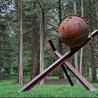 Mooring Ball, Beams and Chain II-7.5ft by Gilbert Boro - search and link Sculpture with SculptSite.com