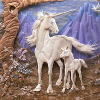 Secret Mountain Hiding Place of the Unicorn by Ray Besserdin - search and link Sculpture with SculptSite.com