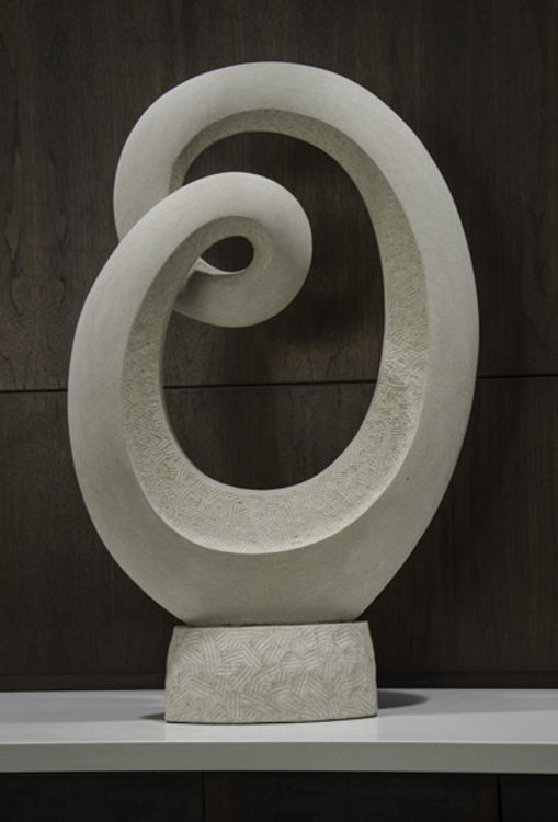 Inverted Mobius Limestone by Mark Carroll - search and link Sculpture with SculptSite.com