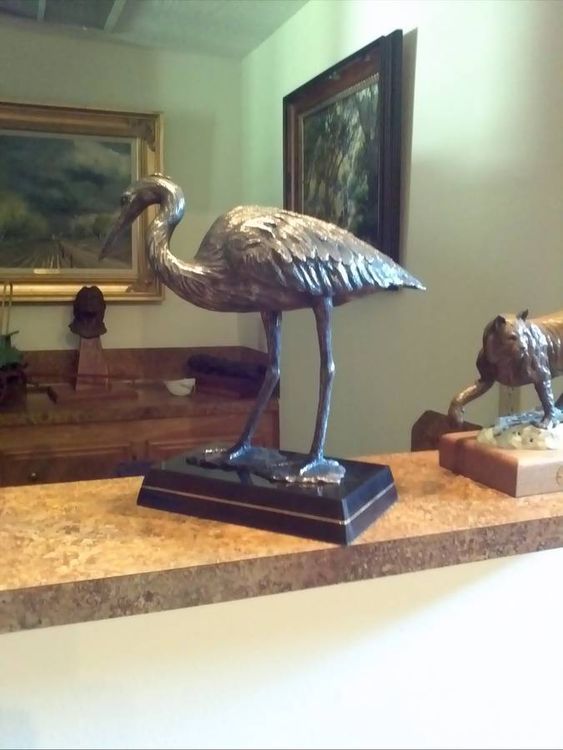 Wildlife Heron Henrietta by Edd Hayes - search and link Sculpture with SculptSite.com