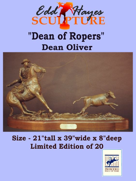 Legends of Rodeo - Dean Oliver, Dean of Ropers by Edd Hayes - search and link Sculpture with SculptSite.com