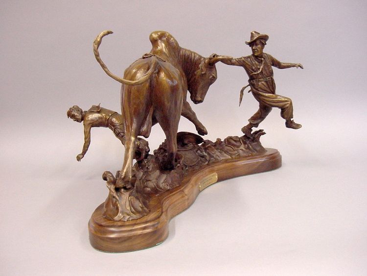 Legends of Rodeo - Kajun Kidd, Dancing with Danger by Edd Hayes - search and link Sculpture with SculptSite.com