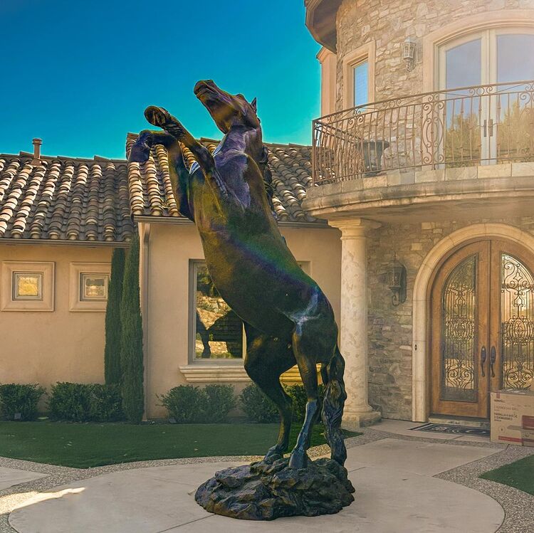 Western - "FABALUS" The Black Stallion by Edd Hayes - search and link Sculpture with SculptSite.com
