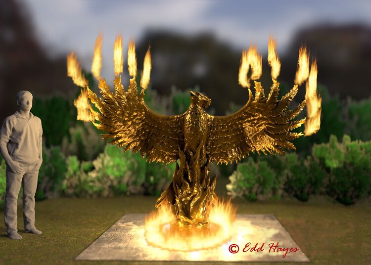 THE PHOENIX by Edd Hayes - search and link Sculpture with SculptSite.com
