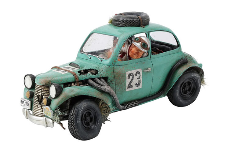 Rally Race Car Sculpture by Guillermo Forchino - search and link Sculpture with SculptSite.com