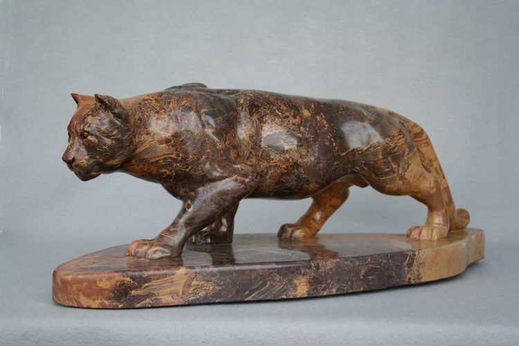 "Stealth" (Mountain Lion) by Gerald Sandau - search and link Sculpture with SculptSite.com