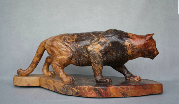 "Stealth" (Mountain Lion) by Gerald Sandau - search and link Sculpture with SculptSite.com