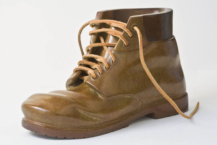 work boot bronze by Robin Antar - search and link Sculpture with SculptSite.com