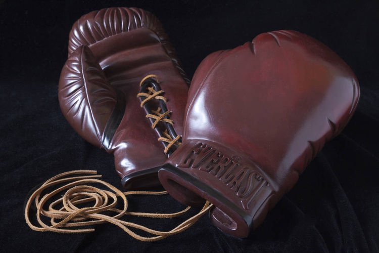 Boxing Gloves bronze by Robin Antar - search and link Sculpture with SculptSite.com