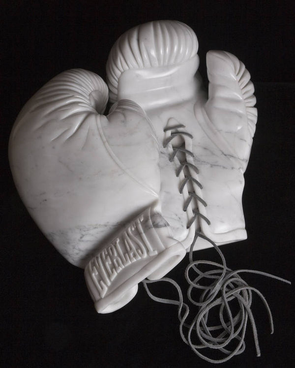 Boxing Gloves marble by Robin Antar - search and link Sculpture with SculptSite.com