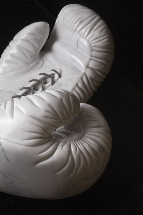 Boxing Gloves marble by Robin Antar - search and link Sculpture with SculptSite.com