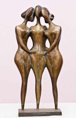 ..Three friends 1999year.bronza..56x28x16sm. by Zakir Ahmedov - search and link Sculpture with SculptSite.com