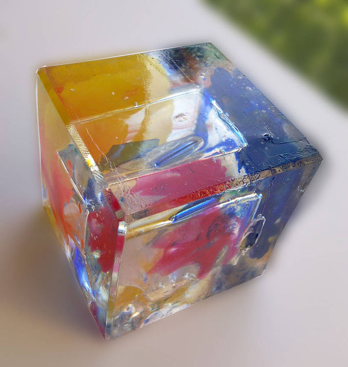 Magic cube 1 ( resin Art ) by Albert Roos - search and link Sculpture with SculptSite.com