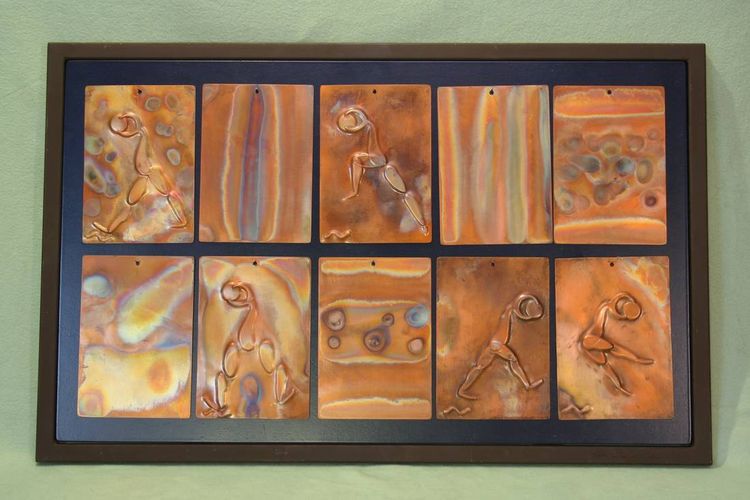 10 piece Copper Tiles by Barry W. Sheehan - search and link Sculpture with SculptSite.com