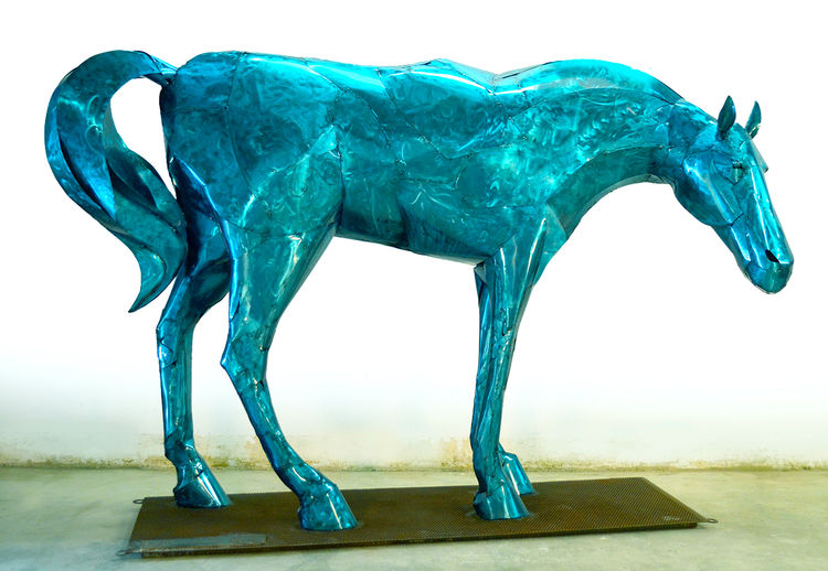 Big Blue Horse by Donald Gialanella - search and link Sculpture with SculptSite.com