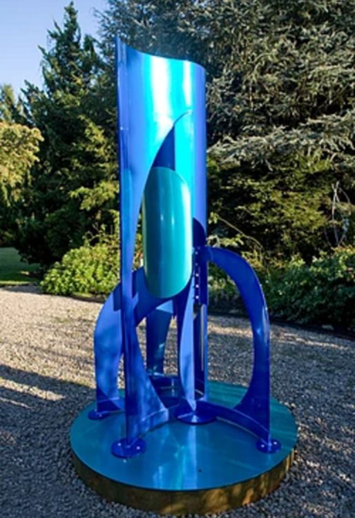 Regatta III-8ft Candy Blue and Teal by Gilbert Boro - search and link Sculpture with SculptSite.com