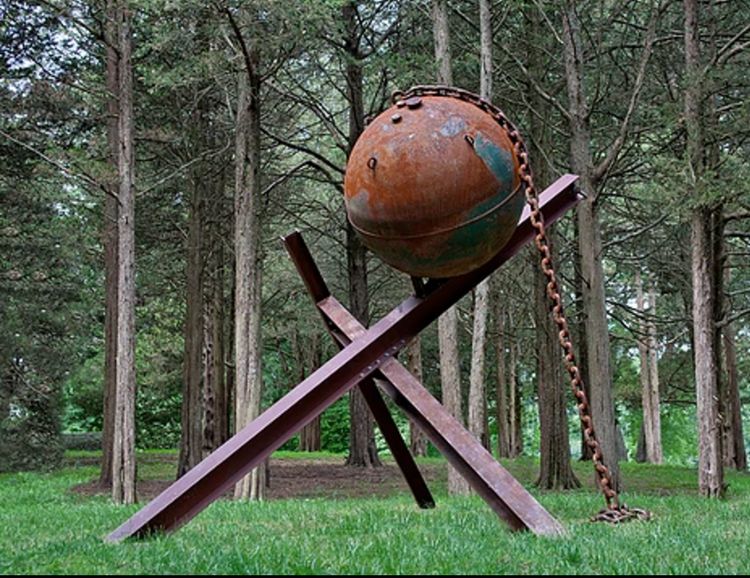 Mooring Ball, Beams and Chain II-7.5ft by Gilbert Boro - search and link Sculpture with SculptSite.com