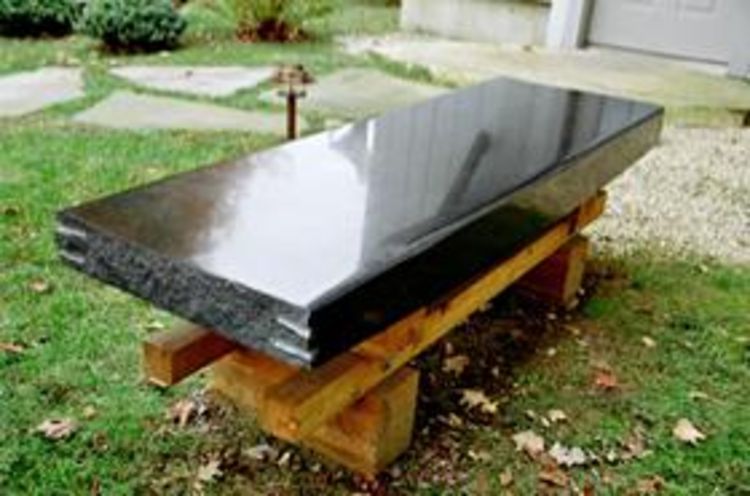 Granite Wood Bench II by Gilbert Boro - search and link Sculpture with SculptSite.com