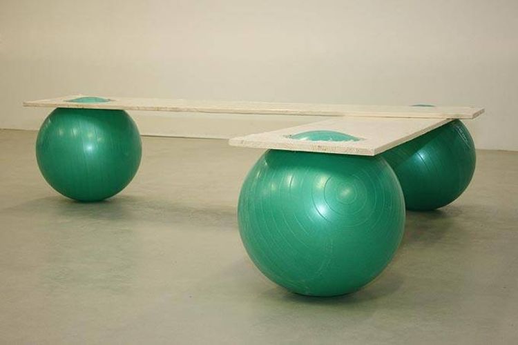 Light Balls Bench - light art design furniture by Manfred Kielnhofer - search and link Sculpture with SculptSite.com
