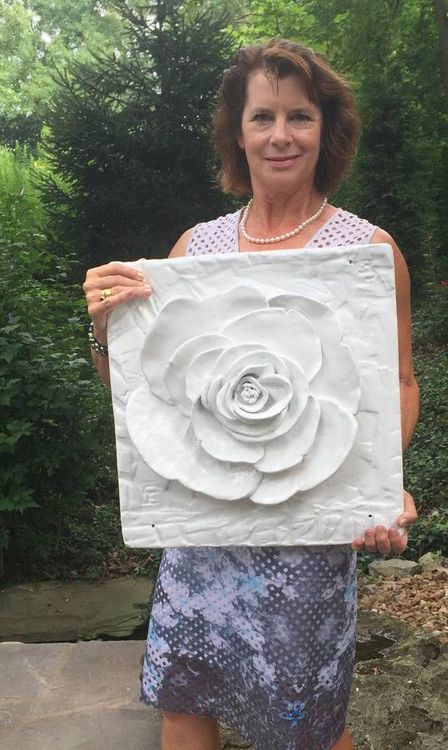Camellia Tile by Carol Fleming - search and link Sculpture with SculptSite.com