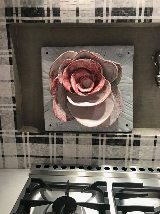 Camellia Tile by Carol Fleming - search and link Sculpture with SculptSite.com