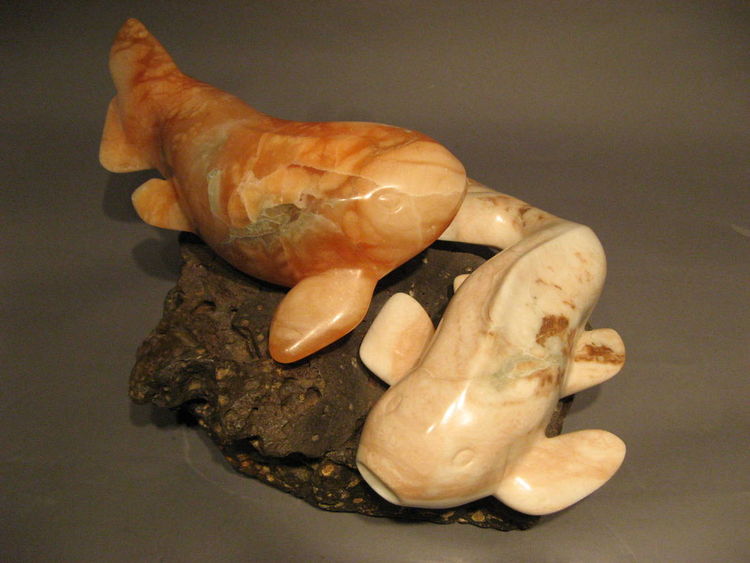 A Couple of Koi by Kim Mosley - search and link Sculpture with SculptSite.com