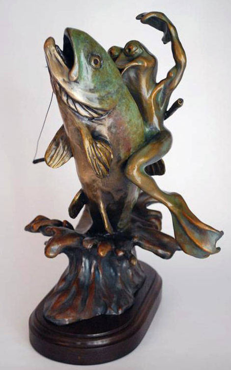 Fish On! by Scott Bullock - search and link Sculpture with SculptSite.com