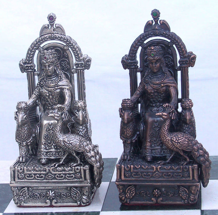 Armenian Historical  Silver Chess  Set by Tigran Sarkisyan - search and link Sculpture with SculptSite.com